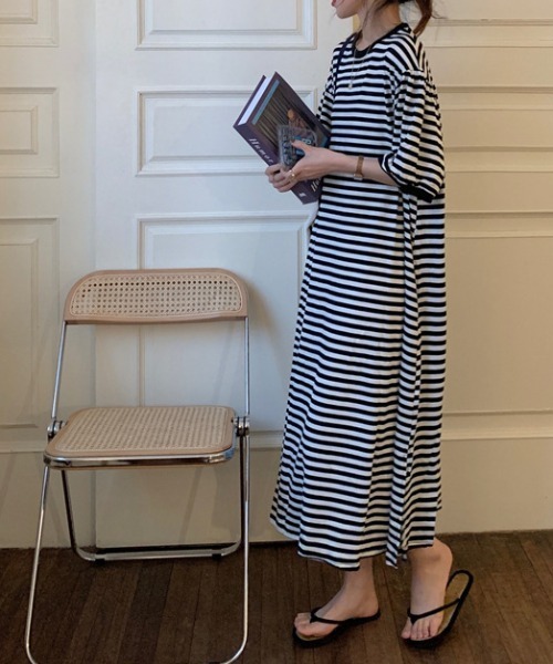 deux amour tシャツ ボーダーマキシワンピース レディース : ZOZOTOWN