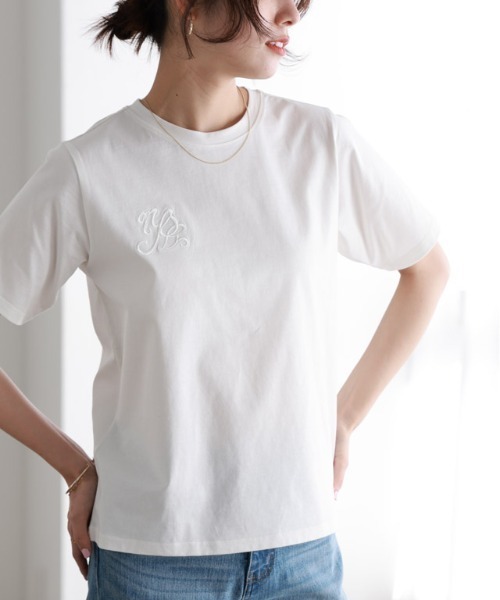 一例です Pierrot tシャツ シルケット刺繍Tシャツ レディース : ZOZOTOWN