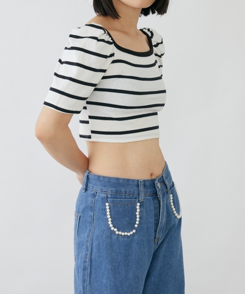patou ボーダーTシャツ クロップド - メルカリ