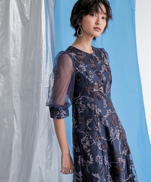 Callarus ドレス 「Callarus」刺繍使いデザインワンピースドレス