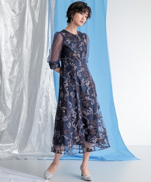 Callarus ドレス 「Callarus」刺繍使いデザインワンピースドレス