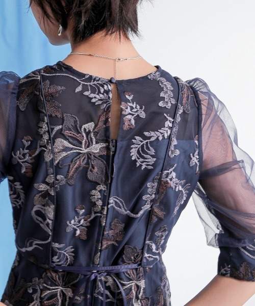 ドレス 「Callarus」刺繍使いデザインワンピースドレス