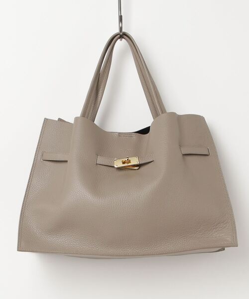 ヴィオラドーロ ブラウン レザー トートバッグ TRERO A4 グレージュ VIOLAd'ORO（ヴィオラドーロ） トートバッグ VIOLAd'ORO TRERO/v-1497