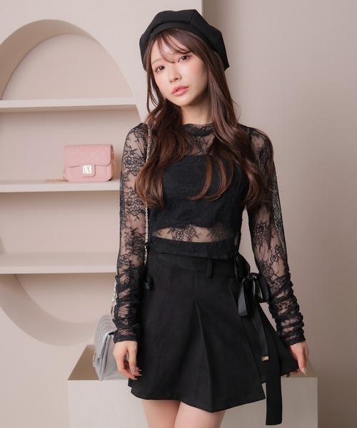 リボンチュールトップ チュールレースリボントップス – BUNNY APARTMENT