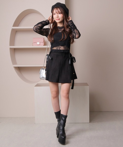 LIP SERVICE tシャツ ベアSETサイドリボンチュールトップス