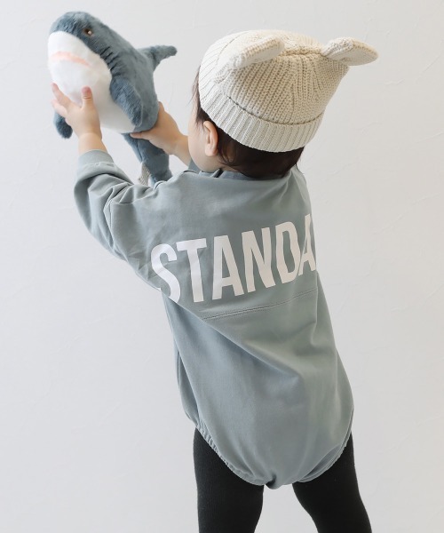 ベビー服 ロンパース 綿100% STANDARD バックロゴプリント スウェットロンパース | devirock | 04