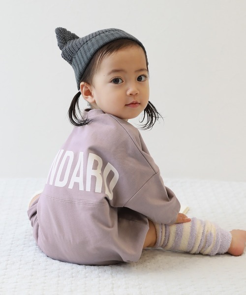 ベビー服 ロンパース 綿100% STANDARD バックロゴプリント スウェットロンパース | devirock