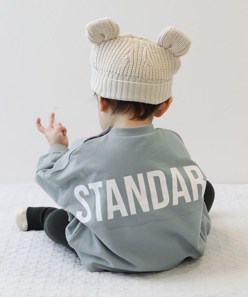 ベビー服 ロンパース 綿100% STANDARD バックロゴプリント スウェットロンパース | devirock | 09