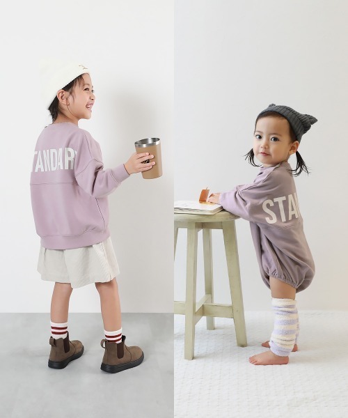 ベビー服 ロンパース 綿100% STANDARD バックロゴプリント スウェットロンパース | devirock | 11