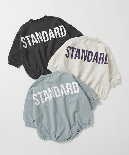 ベビー服 ロンパース 綿100% STANDARD バックロゴプリント スウェットロンパース | devirock | 19
