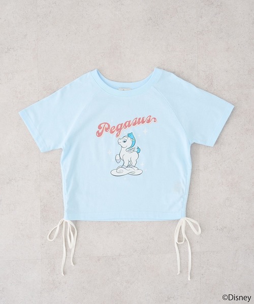 今季リボンTシャツ Disney tシャツ ヘラクレス/脇ドロストリボンTee レディース
