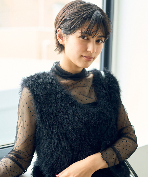 RougevifAnna／ドットチュールシアーTシャツ ルージュ ヴィフ ラクレ Rouge vif la cle ドットチュールシアーT