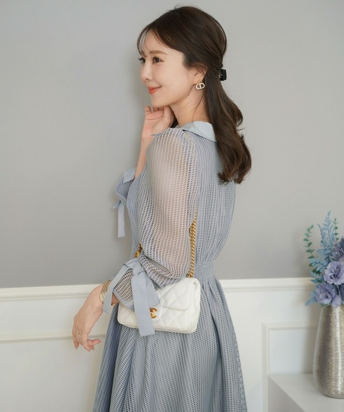 le reve vaniller（ル レーヴ ヴァニレ） ワンピース 7分袖 リボン