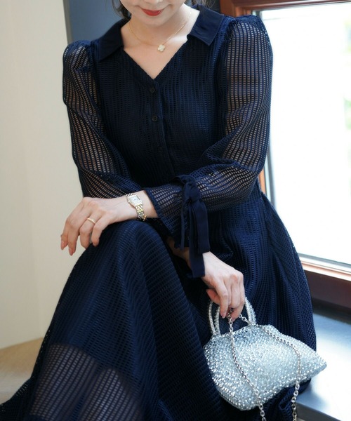 le reve vaniller（ル レーヴ ヴァニレ） ワンピース 7分袖 リボン