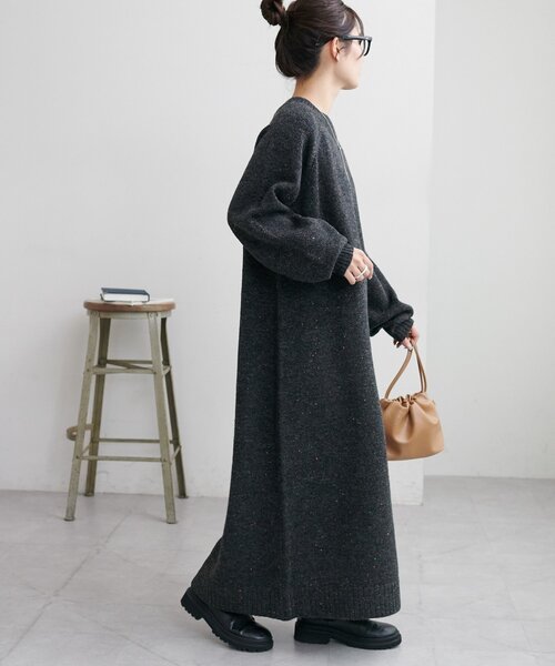 ドゥーズィエムクラス ラム畦 ハイネックニットワンピース DEUXIEME CLASSE - Deuxieme Classe ラム畦 ハイネックニット
