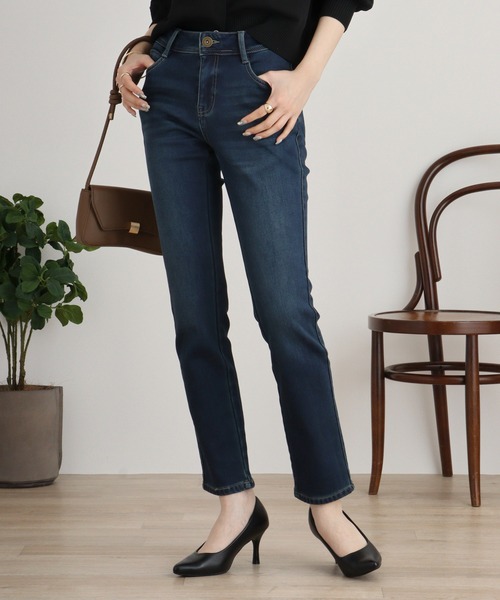 新品、未使用！4624)ドラッグストアーズ 裏フリース　暖かデニムパンツ FUNALIVE（ファンアライブ） ジーンズ デニム デニムパンツ 裏フリース