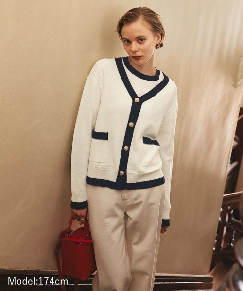 DONOBAN（ドノバン） カーディガン バイカラーアンサンブル レディース