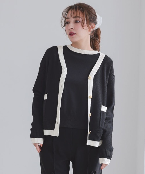 DONOBAN（ドノバン） カーディガン バイカラーアンサンブル レディース