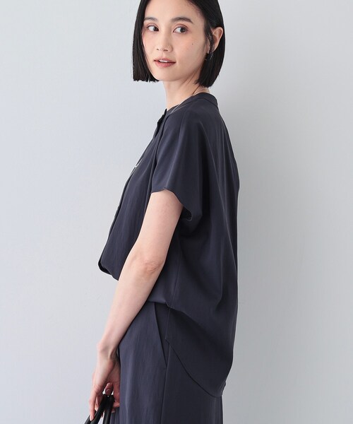 新品タグ付▲定価1.5万 INDIVI 半袖ブラウス 接触冷感 UVカット L INDIVI（インディヴィ） ブラウス シャツ 「洗える／SETUP可能/UVケア