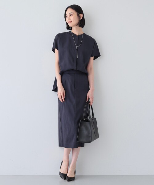新品タグ付▲定価1.5万 INDIVI 半袖ブラウス 接触冷感 UVカット L INDIVI（インディヴィ） ブラウス シャツ 「洗える／SETUP可能/UVケア