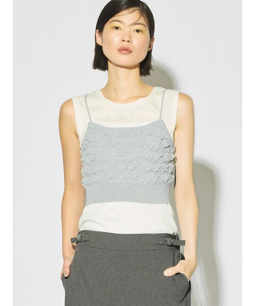 ベスト ジレ MIDIUMISOLID for Ladies ジャカードビスチェ レディース