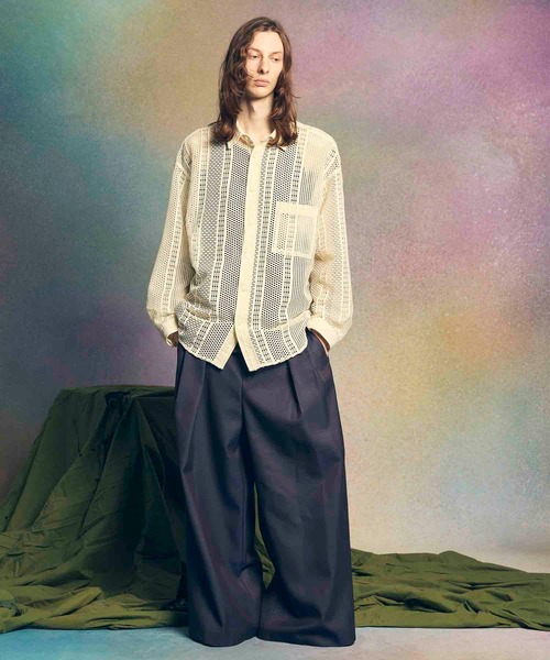 美品　MAISON SPECIAL プライムオーバーレギュラーカラーシャツ MAISON SPECIAL シャツ 「UNISEX」Prime-Over Cellrose Chiffon