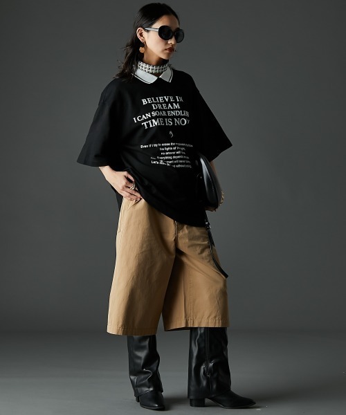 大きいサイズ レディース トップス 綿100％衿付ロゴプリントTシャツ有GEVS. GEVS. tシャツ 綿100％衿付ロゴプリントTシャツ「大きいサイズ有
