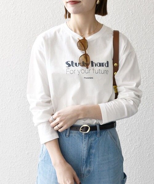 monmimi tシャツ 「SHIPS any別注」MONMIMI:「洗濯機可能」ロゴ