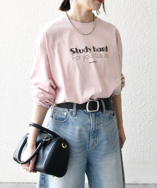 monmimi tシャツ 「SHIPS any別注」MONMIMI:「洗濯機可能」ロゴ