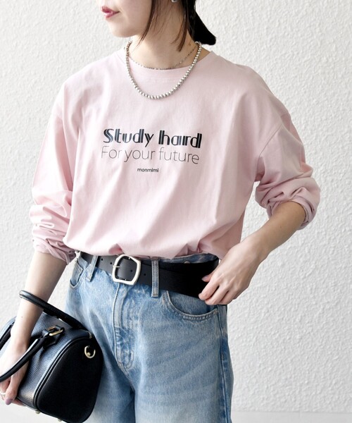 monmimi tシャツ 「SHIPS any別注」MONMIMI:「洗濯機可能」ロゴ