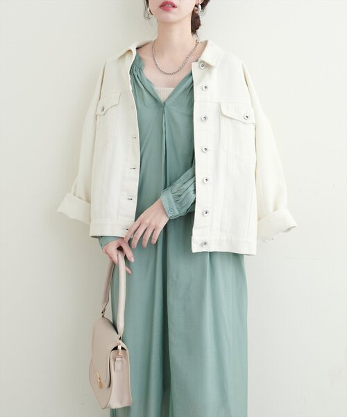 レース使いワンピース natural couture ワンピース ハシゴレース使いたっぷりギャザー