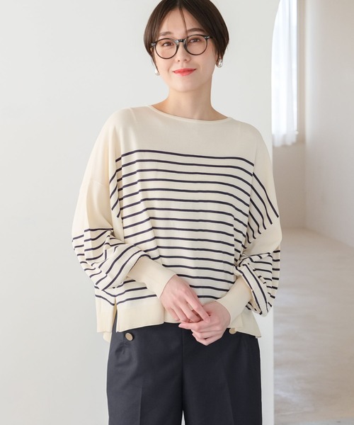 Elura ニット セーター サラサラタッチボートネックプルオーバー