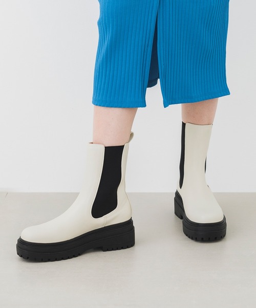 EVOL（イーボル） ショートブーツ L アイボリー レディース : ZOZOTOWN