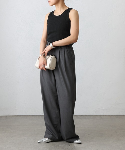 COLONY 2139 タンクトップ ノースリーブ ワイドリブクルータンクトップ