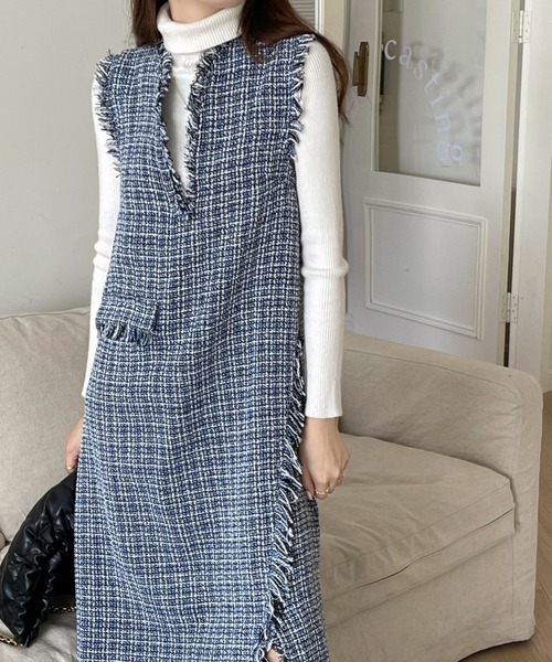 「emi+」 サロペットスカート L ベージュ レディース_画像2