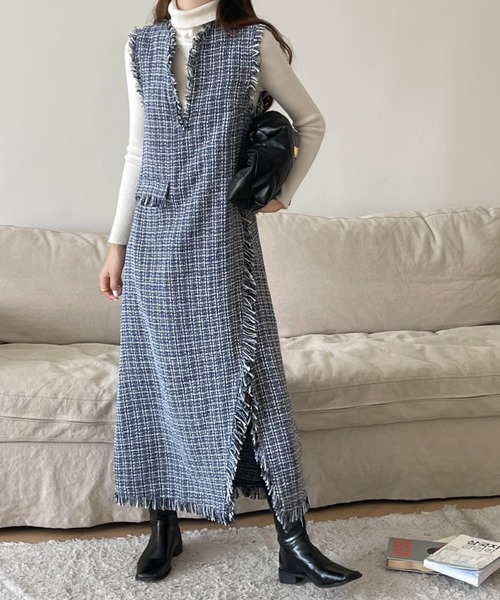 「emi+」 サロペットスカート L ベージュ レディース_画像4