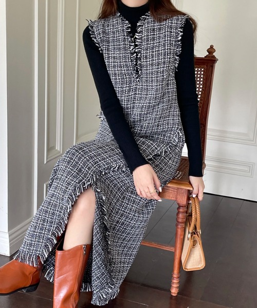 「emi+」 サロペットスカート L ベージュ レディース_画像6