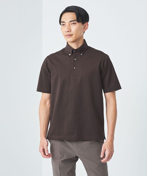 BREATH スウェットポロシャツ　茶色系 green label relaxing ポロシャツ DUADRY CLEAN バーズアイ