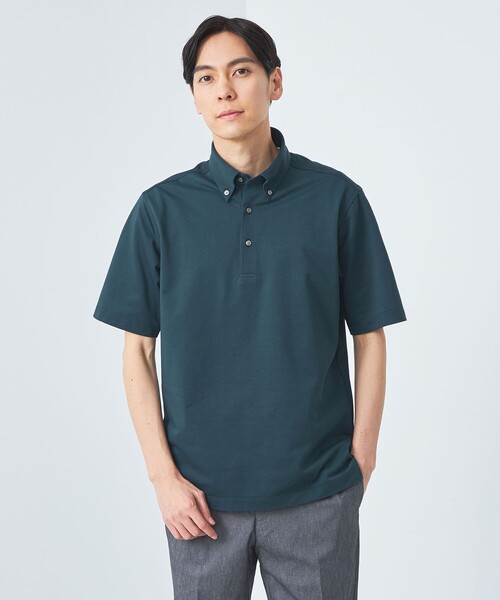 BREATH スウェットポロシャツ　茶色系 aimoha Men's 】韓国系ワッフルオープンカラーポロシャツ