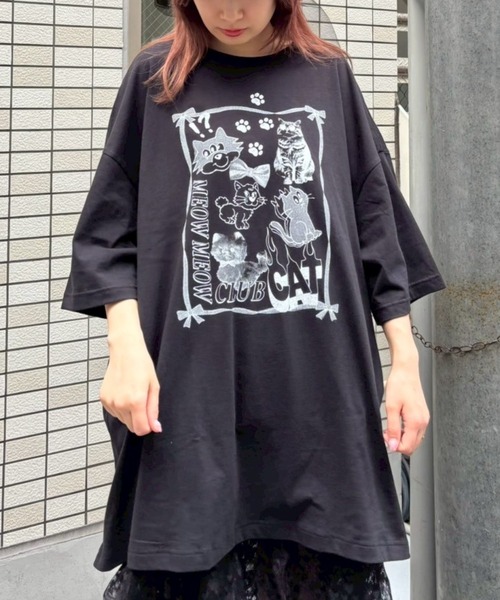 キャンディストリッパー　黒猫ビッグTシャツ　★完売品★ Candy Stripper - キャンディストリッパー 黒猫ビッグTシャツ ☆完売品