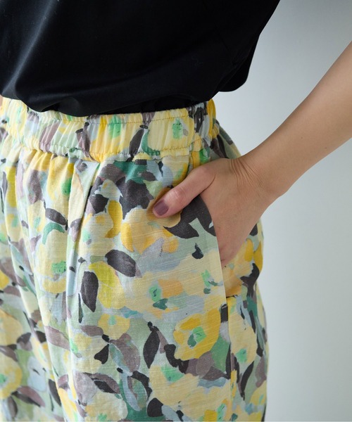 yuni パンツ 水彩ハナプリントパンツ レディース : ZOZOTOWN
