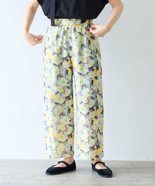 yuni パンツ 水彩ハナプリントパンツ レディース : ZOZOTOWN