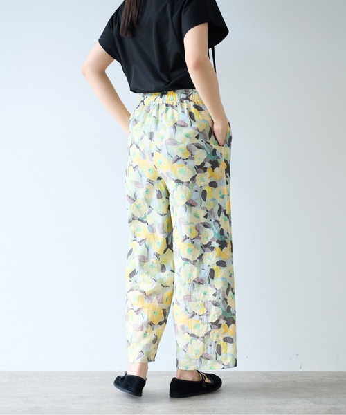 yuni パンツ 水彩ハナプリントパンツ レディース : ZOZOTOWN