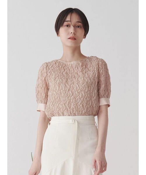 ブラウス シャツ スモッキングシアーブラウス レディース TONAL ブラウス シャツ スモッキングシアーブラウス レディース