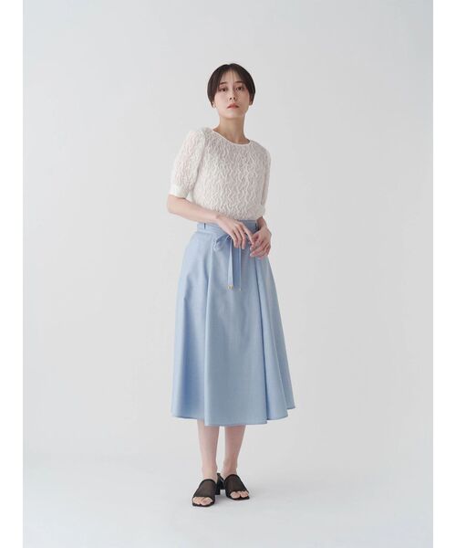 TONAL ブラウス シャツ スモッキングシアーブラウス レディース