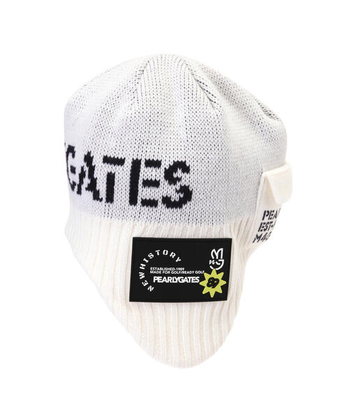 パーリーゲイツ　耳当てニットワッチ　新作　新品タグ付　ホワイト　白　ニット帽 PEARLY GATES ニット帽 ニットキャップ 「PEARLY GATES」耳当て