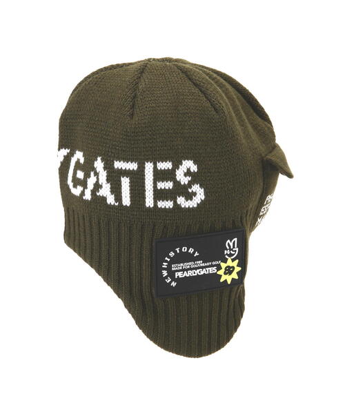 パーリーゲイツ　耳当てニットワッチ　新作　新品タグ付　ホワイト　白　ニット帽 PEARLY GATES ニット帽 ニットキャップ 「PEARLY GATES」耳当て