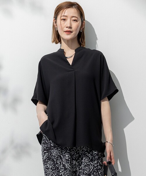 新品　今季　23区【吸水速乾/UV/接触冷感】ストレッチジョーゼット カットソー 23区 tシャツ 「吸水速乾/UVカット/接触冷感」ストレッチジョー