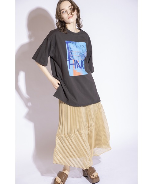 「OSMOSIS」 半袖Tシャツ ONE SIZE ブラック レディース OSMOSIS 「OSMOSIS」 半袖Tシャツ ONE SIZE ブラック レディース