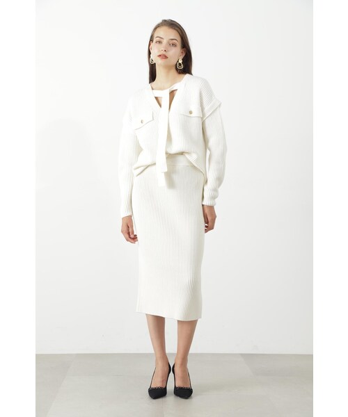 「PINKY&DIANNE」 ニットスカート 38 ホワイト系その他2 レディース_画像4